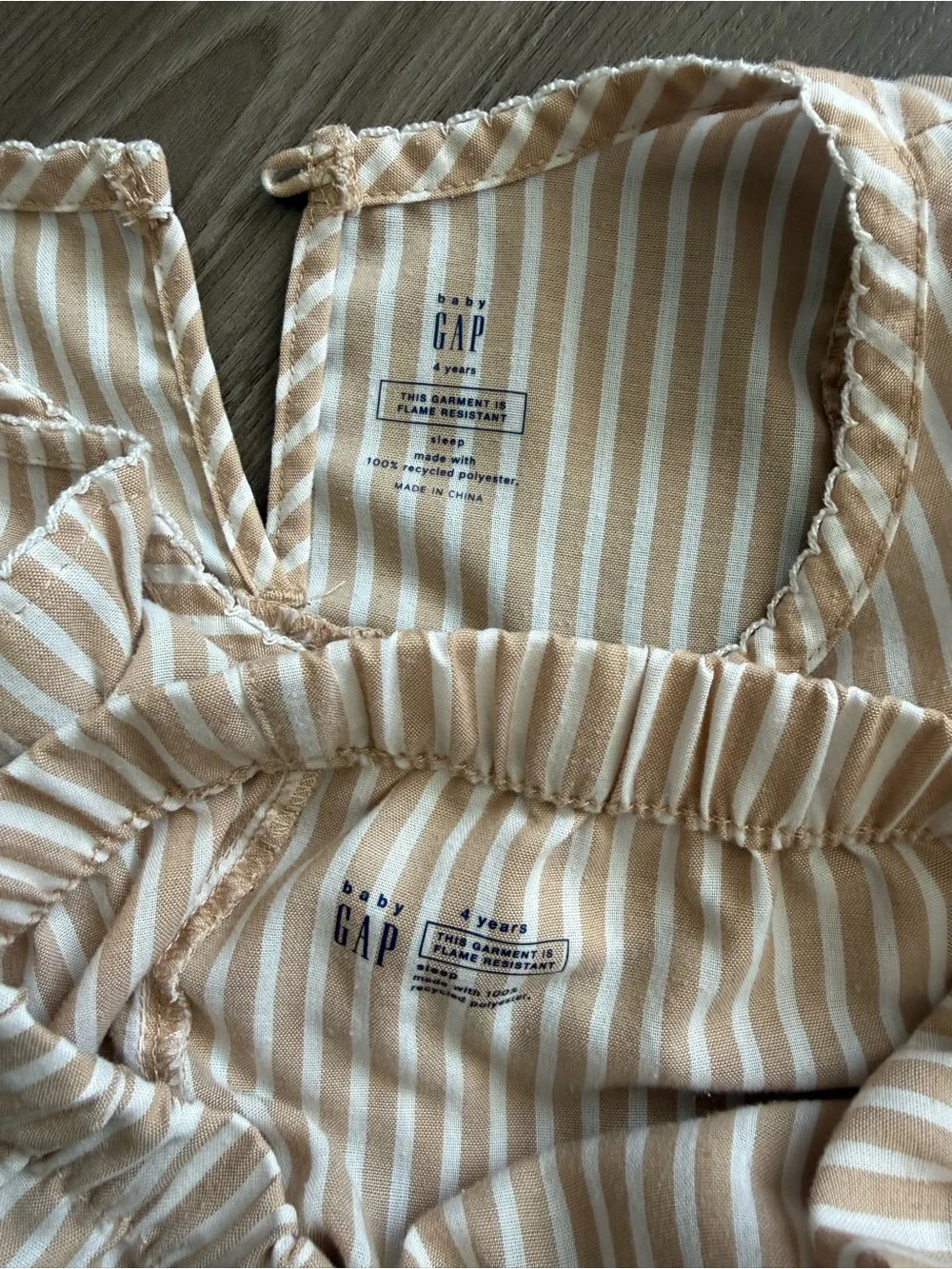 Baby Gap Pajamas Set Poplin Striped 4 Years
